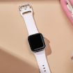 Apple Watch SE 2023 40mm White Silicone Pin Buckle Band - 4