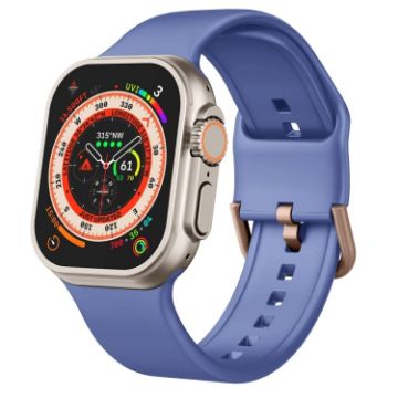 Apple Watch SE 2023 40mm Cyan Blue Silicone Band Pin Buckle - 1