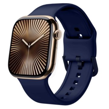 Apple Watch Series 10 46mm Midnight Blue Silicone Band Pin Buckle - 1