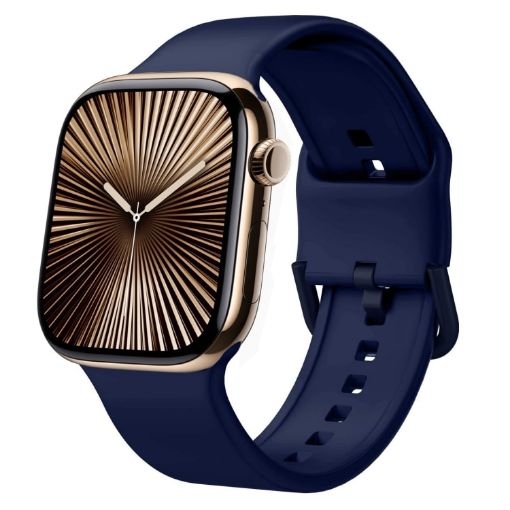 Apple Watch Series 10 46mm Midnight Blue Silicone Band Pin Buckle - 1