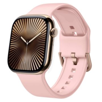 Apple Watch Series 10 42mm Pink Silicone Pin Buckle Band - 1