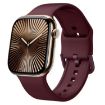 Apple Watch Series 10 42mm Wine Red Silicone Pin Buckle Band - 1