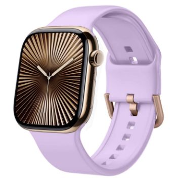 Apple Watch Series 10 42mm Lavender Silicone Pin Buckle Band - 1