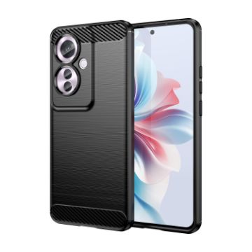OPPO Reno11 F 5G Carbon Fiber Brushed Texture TPU Case - Black - 1