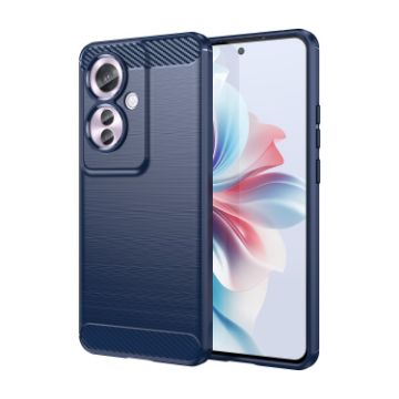 OPPO Reno11 F 5G Blue Carbon Fiber Brushed TPU Phone Case Global - 1