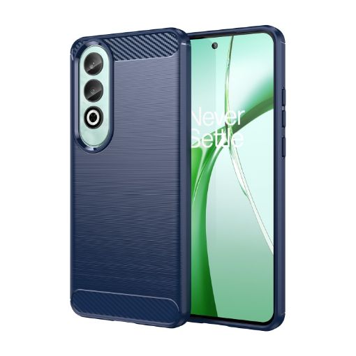OPPO K12 5G Blue TPU Phone Case - Carbon Fiber Brushed Texture - 1