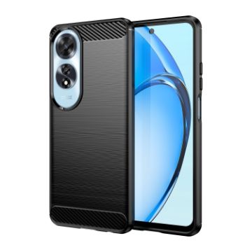 OPPO A60 Black Carbon Fiber Brushed Texture TPU Phone Case - 1