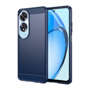 OPPO A60 Blue Carbon Fiber Brushed Texture TPU Phone Case - 1