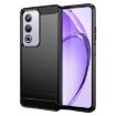 OPPO A3 Black TPU Phone Case - Carbon Fiber Brushed Texture Cover - 1
