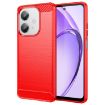 OPPO A3x 5G India Red Carbon Fiber Brushed Texture TPU Phone Case - 1