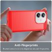 OPPO A3x 5G India Red Carbon Fiber Brushed Texture TPU Phone Case - 5