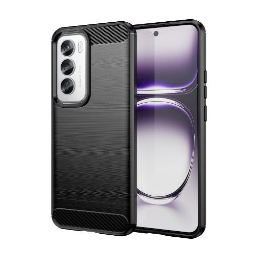 OPPO Reno12 Pro Global Carbon Fiber Texture TPU Case - Black - 1