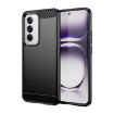 OPPO Reno12 Global Carbon Fiber Brushed Texture TPU Case - Black - 1