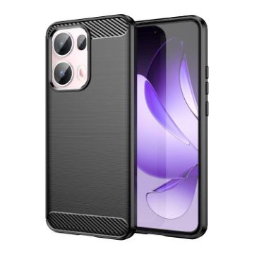 OPPO Reno13 Pro Global Carbon Fiber Brushed Texture TPU Case Black - 1