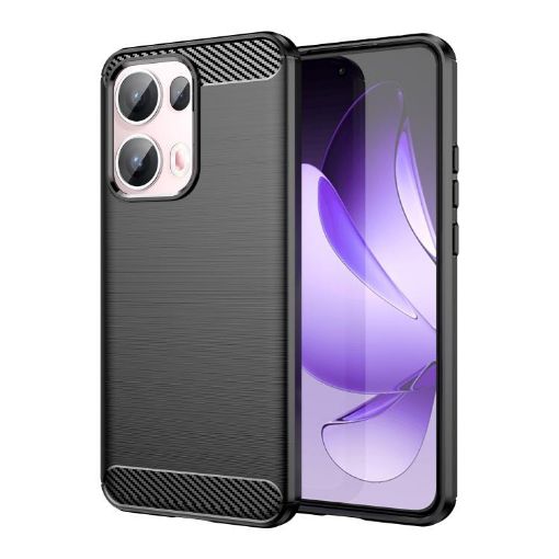 OPPO Reno13 Pro Global Carbon Fiber Brushed Texture TPU Case Black - 1