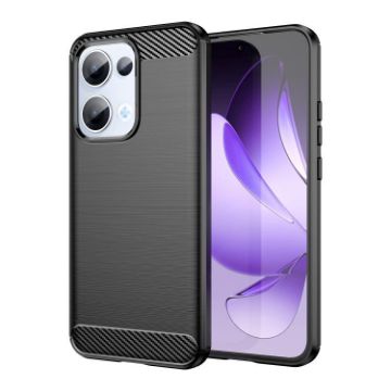 OPPO Reno13 Global Carbon Fiber Brushed Texture TPU Case - Black - 1