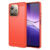 OPPO A5 Energy 5G Red TPU Phone Case - Carbon Fiber Brushed Texture - 1