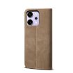 OPPO Reno14 5G Khaki Denim Texture Flip Leather Case - Global Style - 3