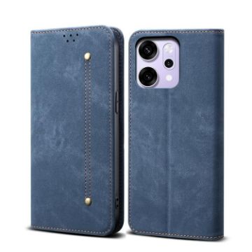 OPPO Reno14 Pro 5G Denim Texture Flip Leather Case - Blue - 1