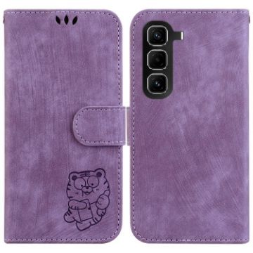 Infinix Hot 50 Pro 4G Purple Leather Embossed Phone Case - 1