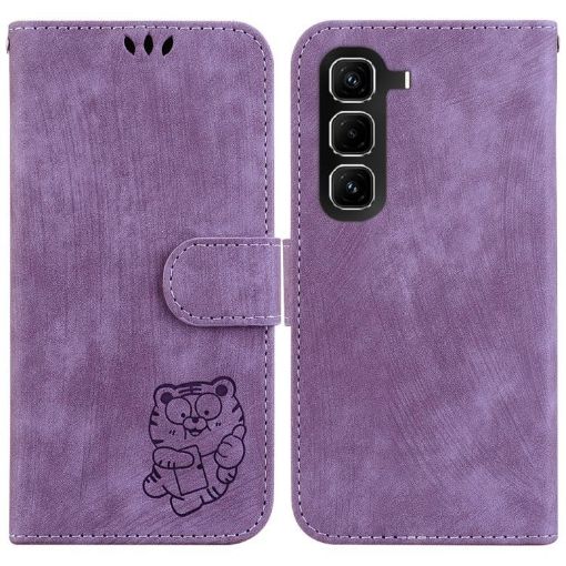 Infinix Hot 50 Pro 4G Purple Leather Embossed Phone Case - 1
