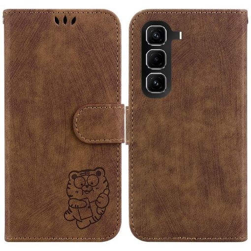 Infinix Hot 50 Pro+ 4G Brown Leather Embossed Phone Case - 1