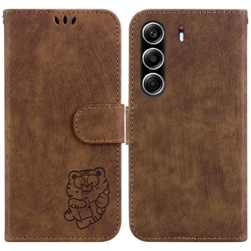 Tecno Camon 40 Pro 4G Brown Leather Embossed Phone Case - 1