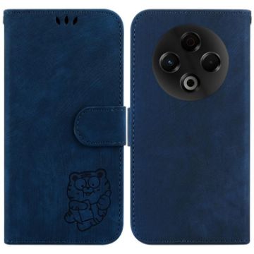 Tecno Spark 30 4G Dark Blue Embossed Leather Phone Case - 1