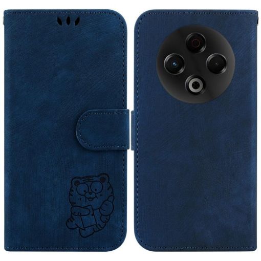 Tecno Spark 30 4G Dark Blue Embossed Leather Phone Case - 1