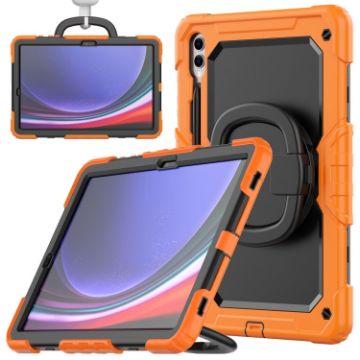 Samsung Galaxy Tab S9+/S10+ Silicone Hybrid Case with Handle - Orange - 1