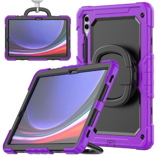 Samsung Galaxy Tab S9+/S10+ Silicone Hybrid Tablet Case with Handle - Purple - 1