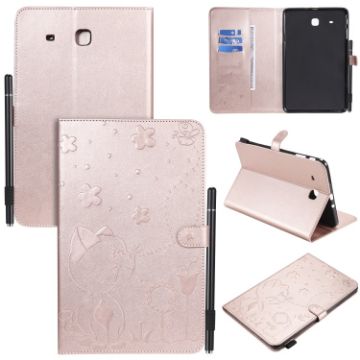 Samsung Galaxy Tab E9.6 T560 Rose Gold Shockproof Leather Case - 1