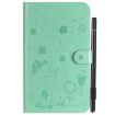 Samsung Galaxy Tab A7.0 T280 Green Cat Bee Embossed Leather Case - 2