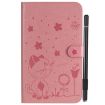 Samsung Galaxy Tab A7.0 (2016) T280 Pink Cat Bee Leather Case with Holder - 2