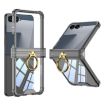 Samsung Galaxy Z Flip7 5G Silicone Case with Ring Holder - Transparent Black - 1