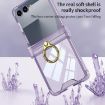 Samsung Galaxy Z Flip7 5G Silicone Case with Ring Holder - Transparent Orange - 8