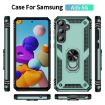 Samsung Galaxy A35 5G Shockproof TPU + PC Case with Holder - Dark Green - 2
