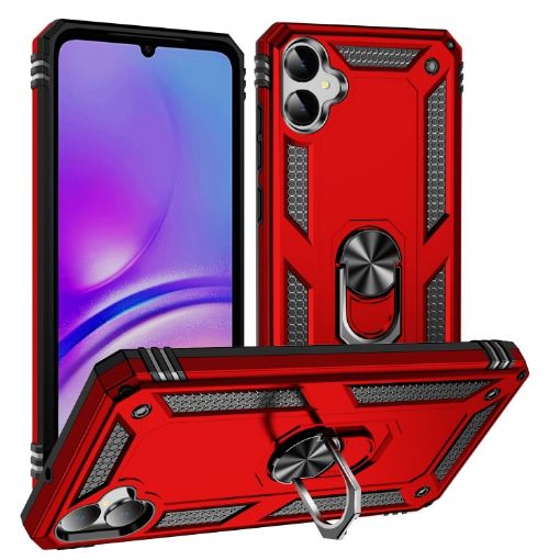 Samsung Galaxy A05 Shockproof Red TPU + PC Case with Holder - 1