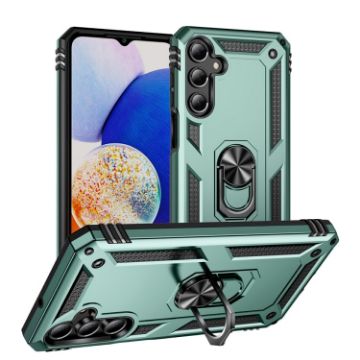Samsung Galaxy A16 5G Shockproof TPU + PC Case with Holder - Dark Green - 1