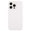 iPhone 15 Pro White Liquid Silicone Phone Case - Pure Color Fine Pore - 1