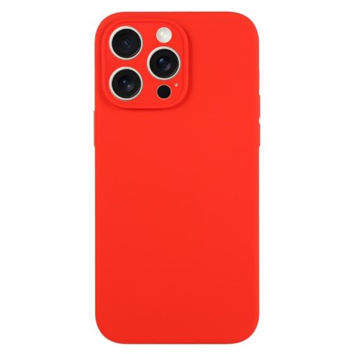 iPhone 15 Pro Red Liquid Silicone Phone Case - Pure Color Fine Pore - 1