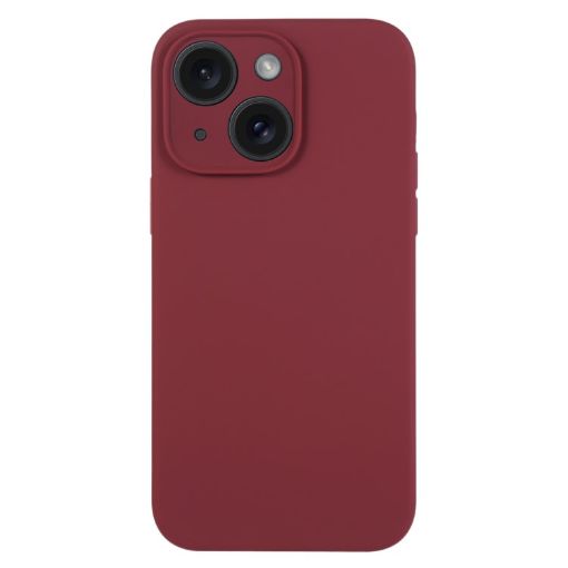 iPhone 15 Plum Liquid Silicone Phone Case - Pure Color Fine Pore - 1