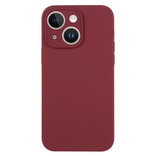 iPhone 14 Plum Liquid Silicone Phone Case - Pure Color Fine Pore - 1