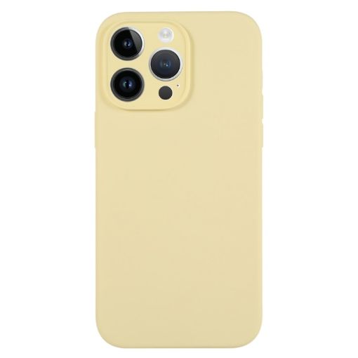iPhone 13 Pro Creamy Yellow Liquid Silicone Phone Case - 1
