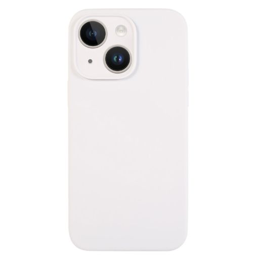 iPhone 13 White Liquid Silicone Phone Case - Pure Color Fine Pore - 1