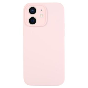 iPhone 12 Grey Pink Liquid Silicone Phone Case - Pure Color Fine Pore - 1