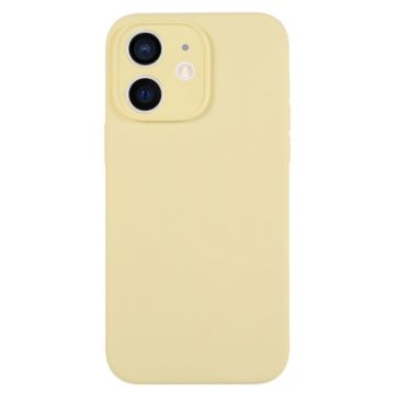 iPhone 12 Creamy Yellow Liquid Silicone Phone Case - Pure Color - 1
