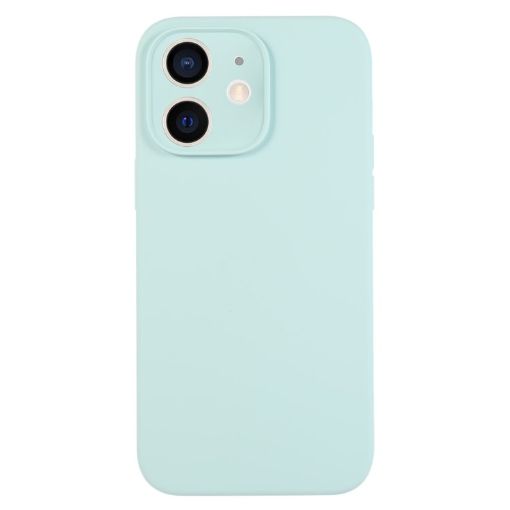 iPhone 12 Turquoise Liquid Silicone Phone Case - Pure Color Fine Pore - 1