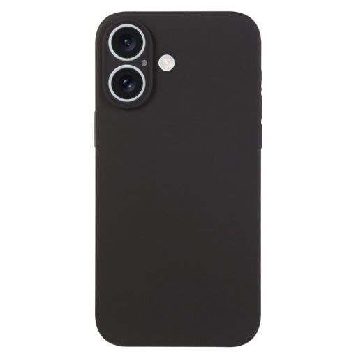 iPhone 16 Plus Black Liquid Silicone Phone Case - Pure Color Fine Pore - 1