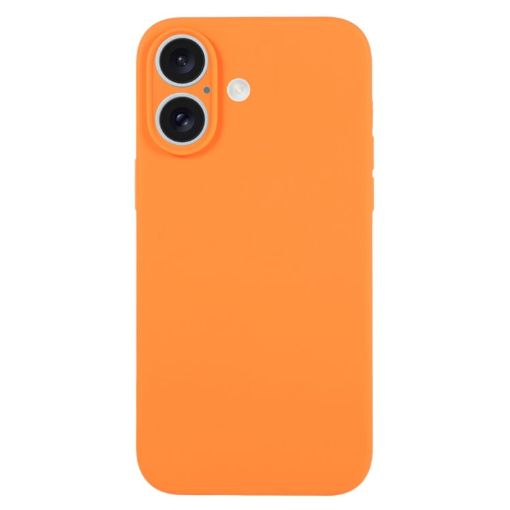 iPhone 16 Plus Orange Liquid Silicone Phone Case - Pure Color - 1